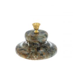 Подсвечник церковный круглый из офиокальцита 6,5х4,5 см — 