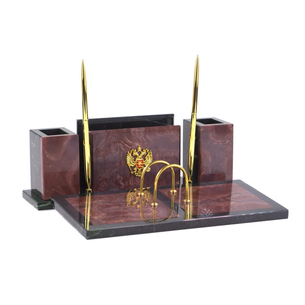 Настольный набор "Советник" с гербом РФ лемезит фото 1 — 