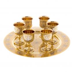 Набор рюмок для ликёра 6 шт на подносе Златоуст — 