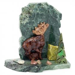 Сувенир &quot;Лось&quot; камень змеевик — 