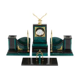 Настольный набор &quot;Горный орел&quot; змеевик темно-зеленый — 