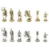 Шахматный набор "Римляне" доска 28х28 см змеевик, лемезит фигуры цвет золото-серебро фото 6 — 