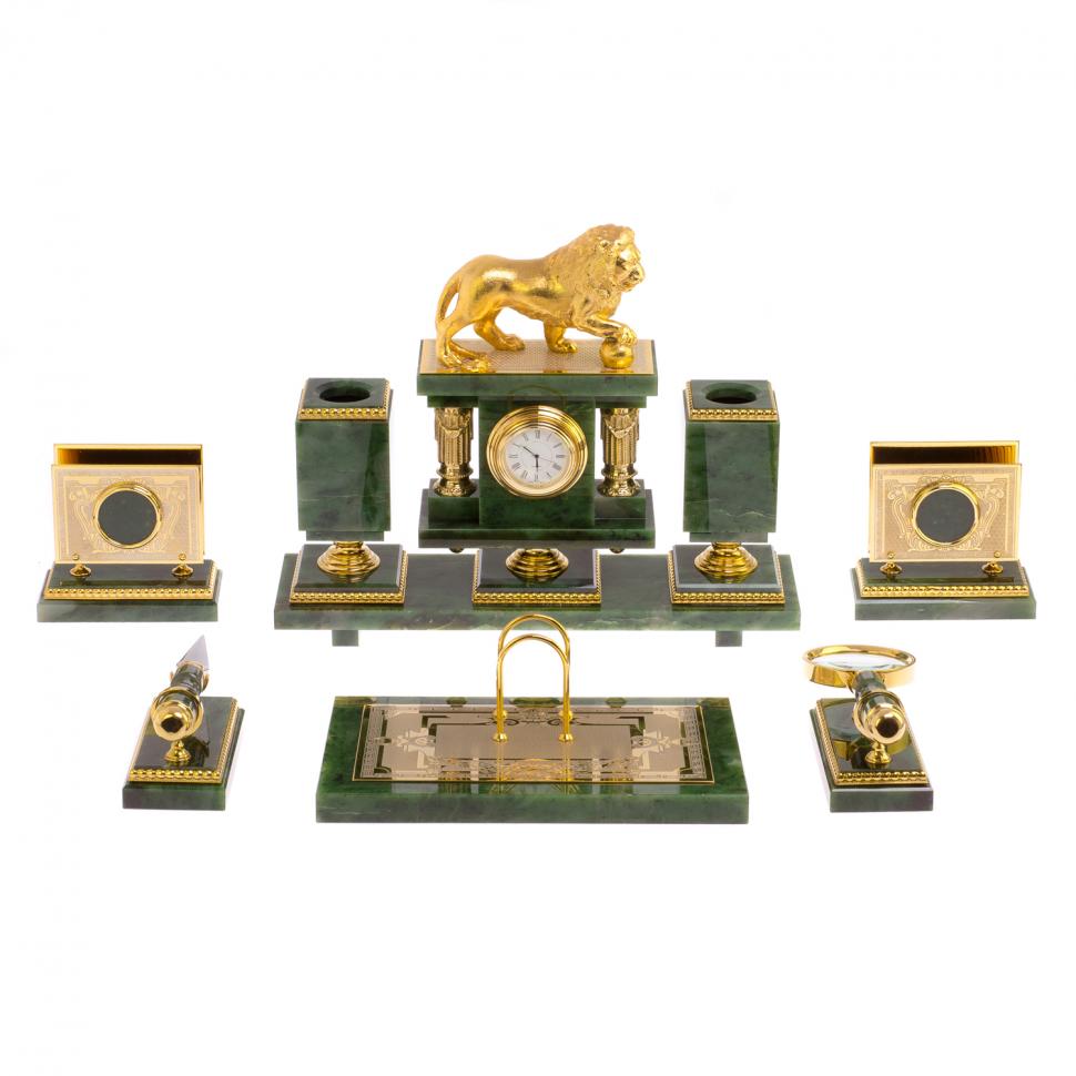 Письменный набор "Лев" нефрит Златоуст фото 1 — 