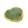 Зеркало карманное "Сердце" из нефрита цвет золото фото 1 — 
