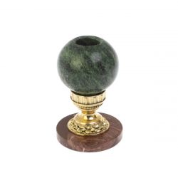 Подсвечник из бронзы &quot;Шар&quot; змеевик лемезит — 