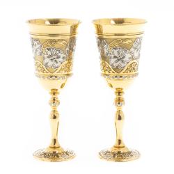 Фужеры для вина &quot;Лилия&quot; 2 шт с фианитами 70 мл Златоуст — 