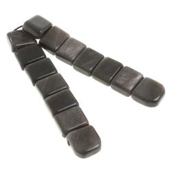 Четки перекидные 14 зерен из черного обсидиана с иризацией — 