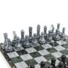 Настольная игра Шахматы Шашки Нарды 3 в 1 из камня мрамор змеевик фото 4 — 