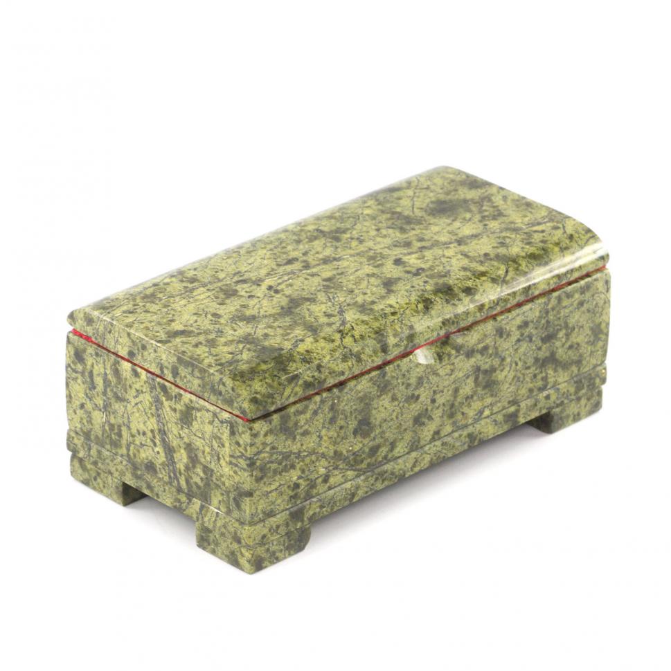 Шкатулка для денег "Купюра" камень змеевик овальная крышка 18x9,5x6 см фото 1 — 