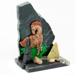 Сувенир &quot;Лошадка&quot; камень змеевик 60х100х120 мм 500 гр. — 