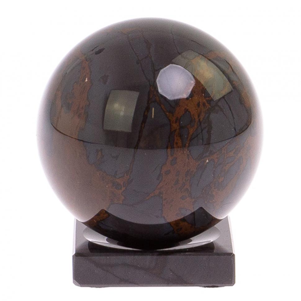Шар на подставке из серого обсидиана 7 см фото 1 — 