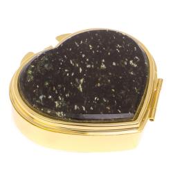 Таблетница &quot;Сердце&quot; на 3 отделения камень мусковит, цвет золото — 