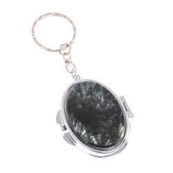 Складное зеркало брелок из серафинита овальное — 