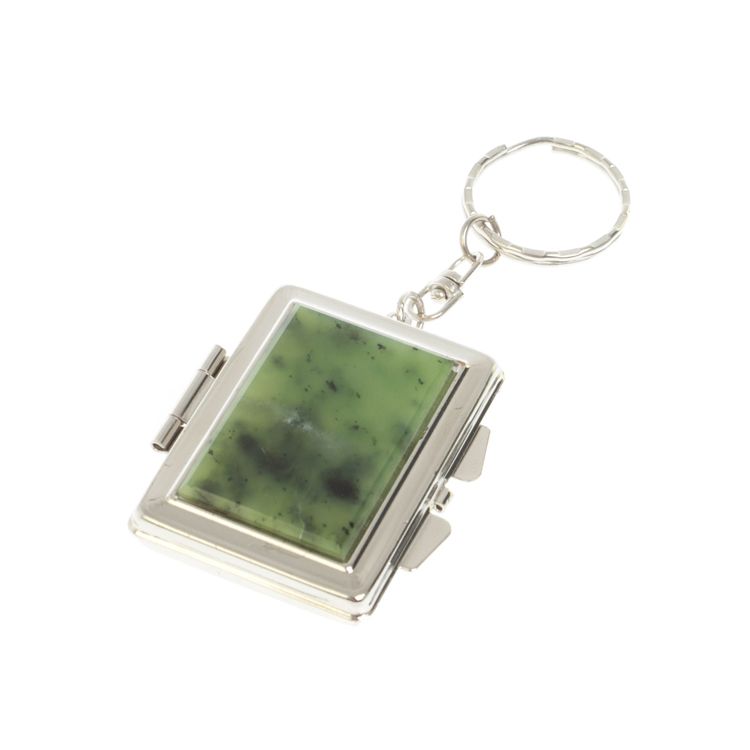Складное зеркало брелок из нефрита прямоугольное фото 1 — 