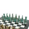 Шахматы "Средневековые рыцари" фигуры бронза / патина 44х44 см мрамор фото 4 — 