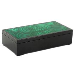 Шкатулка для денег &quot;Купюра&quot; из малахита 18х9х4,5 см — 