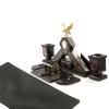 Письменный набор "Орел" из яшмы с настольным ковриком фото 2 — 