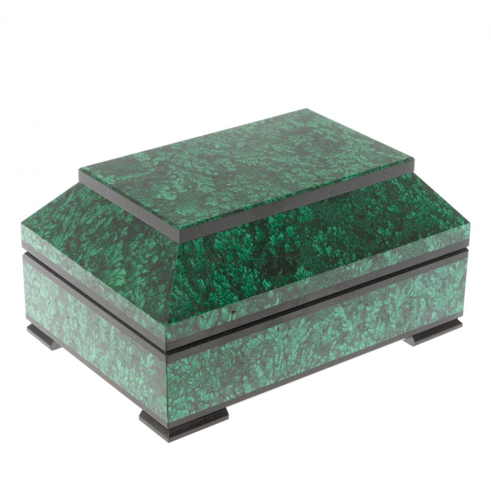 Подарочный ларец "Желание" камень малахит 13х9х6,5 см фото 1 — 