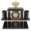 Письменный набор с часами "Герб РФ" из яшмы фото 1 — 