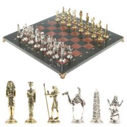 Шахматы &quot;Древний Египет&quot; доска 40х40 см лемезит змеевик — 