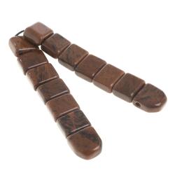 Четки перекидные 14 зерен из коричневого обсидиана — 