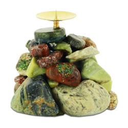 Декоративный подсвечник &quot;Горка&quot; из змеевика — 