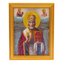 Икона &quot;Николай Чудотворец&quot; рамка багет 18х23 см — 
