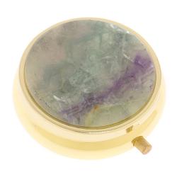 Таблетница на 3 отделения зеленый флюорит цвет золото — 