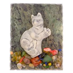 Магнит &quot;Соболь на бревне&quot; змеевик мрамолит — 