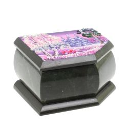 Шкатулка с расписной крышкой &quot;Зима&quot; 11х9х6,5 см — 