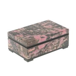 Шкатулка из камня родонит 11х7х4,5 см — 