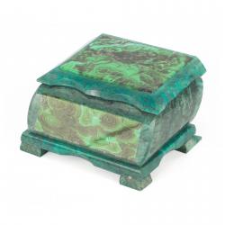 Шкатулка с иллюстрацией под малахит н1 13х10х7,5 см — 