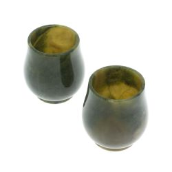 Набор стопок для коньяка 2 шт из нефрита 60 мл 5х5,5 см — 