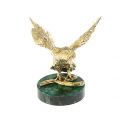 Бронзовая статуэтка &quot;Кречет&quot; на малахите — 
