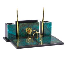 Настольный набор из змеевика &quot;Советник&quot; — 