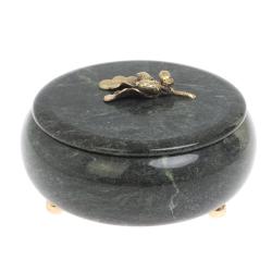 Шкатулка из змеевика &quot;Желуди&quot; 15х15х9 см — 