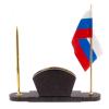 Визитница с часами и флагом России камень офиокальцит фото 3 — 
