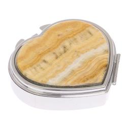 Таблетница &quot;Сердце&quot; на 3 отделения камень оникс цвет серебро — 