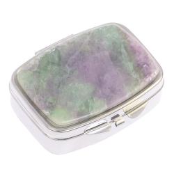 Таблетница на 2 отделения зеленый флюорит цвет серебро — 