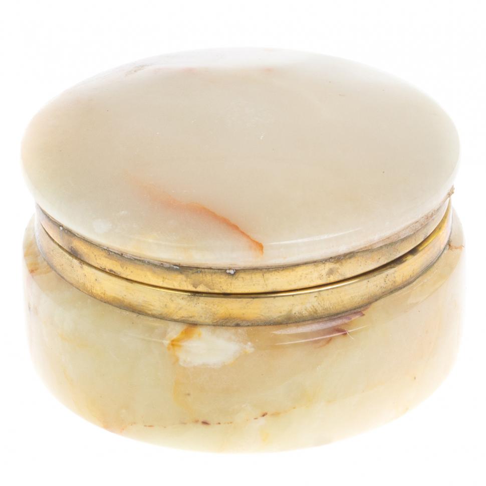 Шкатулка из оникса круглая 7,5х7,5х4,5 см (3) фото 1 — 
