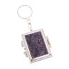 Складное зеркало брелок из сиреневого флюорита прямоугольное фото 1 — 