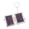 Складное зеркало брелок из сиреневого флюорита прямоугольное фото 2 — 