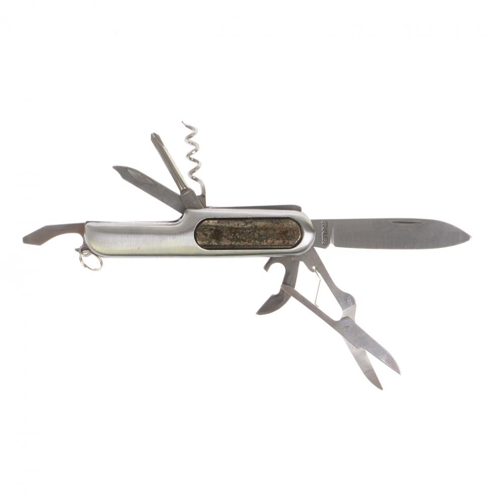 Нож мультитул складной 7 в 1 с камнем пирит фото 1 — 