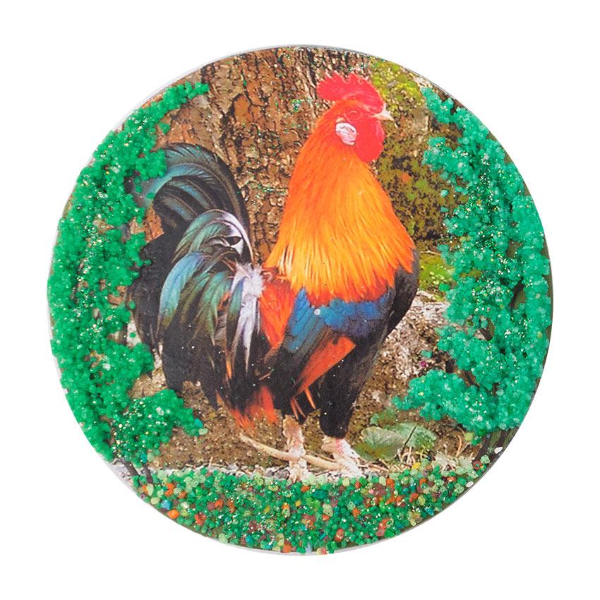 Магнит с рисунком "Петух" змеевик фото 1 — 
