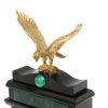 Настольные часы с ручками "Орел" из малахита фото 2 — 