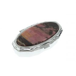 Таблетница эллипс на 2 отделения камень родонит 6х3,5х2 см — 