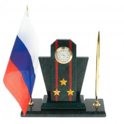 Настольный набор &quot;Погон полковник ВС&quot; змеевик — 
