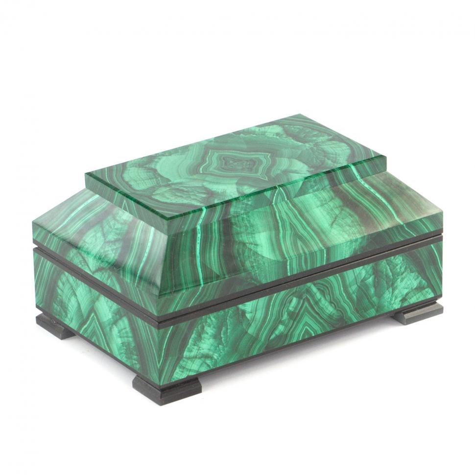 Ларец "Счастье" камень малахит 12х8х6 см фото 1 — 