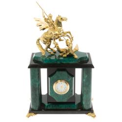 Каминные / настольные часы &quot;Георгий Победоносец&quot;  змеевик бронза — 