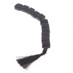 Четки из черного обсидиана перекидные 12 зерен с кисточкой — 